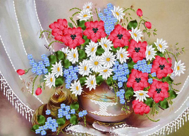 НЛ3-022 Набор для вышивания лентами ТМ Наследие "Летний дар"