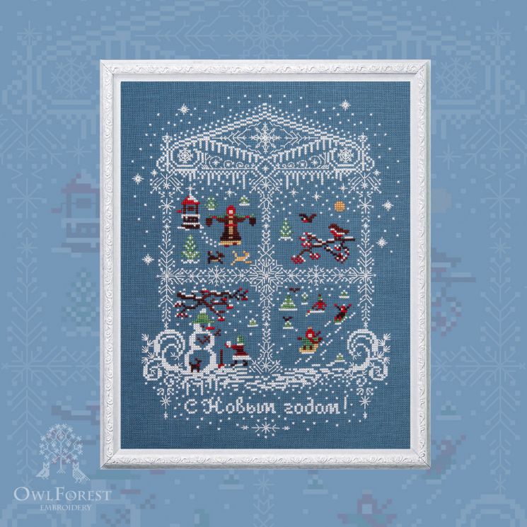 Схема для вышивания Owlforest «Зимнее окошко», 0140-ЗО-С