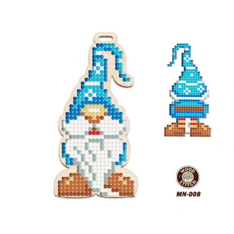 Набор для вышивания WoodStitch "Новогодняя игрушка. Гном", 5*10, MN-008