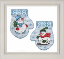 1141 Набор для вышивания ОВЕН "Варежка.Снеговик"