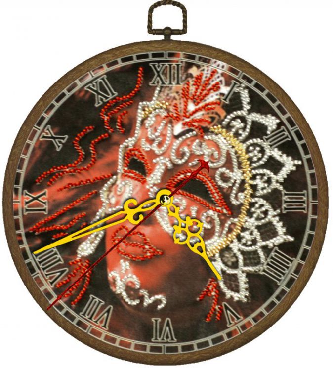 Набор для вышивания бисером ВЫШИВАЕМ БИСЕРОМ Часы "Маска" В88 