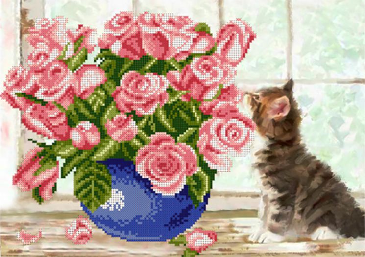 КБ-399 Схема для вышивания бисером ТМ Наследие "Розовое счастье"