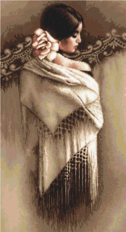 G468 Набор для вышивания Luca-S "Испанка с платком"