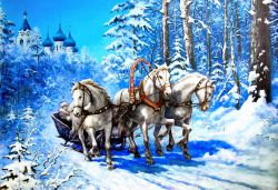 Ag 519 Алмазная мозаика Гранни "Русская тройка"