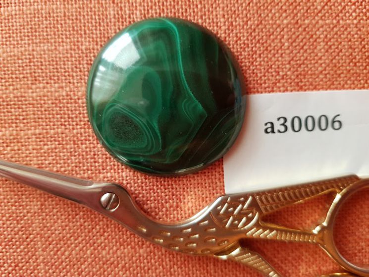 Магнит для игл (Кабошон из малахита, 38*38*6мм) а30006