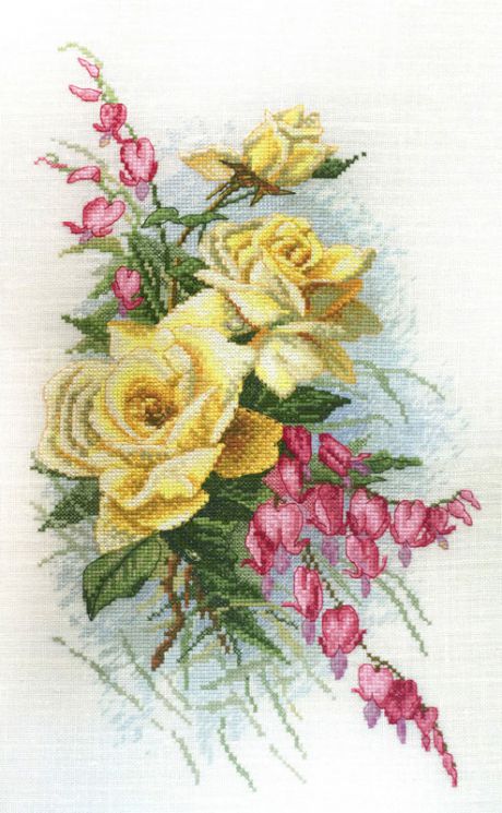 06.002.41 Набор для вышивания Марья Искусница "Розы и  дицентра" по рисунку К. Кляйн