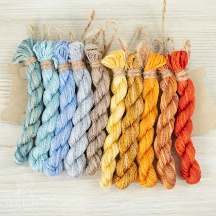 НМул-ВСлн-3401 Набор ниток OwlForest для схемы «Вокруг Солнца» (DMC) 40 каунт в 1 нить