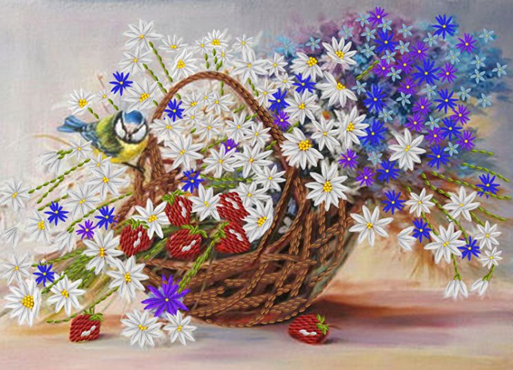 НЛ3-049 Набор для вышивания лентами ТМ Наследие "Ароматная корзинка"