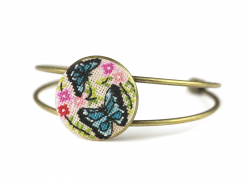 СШ-023 Набор для вышивания Золотое Руно "Браслет "Бабочки №2" (набор в технике микровышивки)