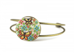 СШ-024 Набор для вышивания Золотое Руно "Браслет "Бабочки №3" (набор в технике микровышивки)