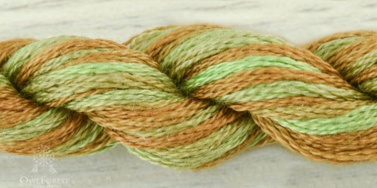 3327 Нитки ручного окрашивания OwlForest на основе DMC, пасма 8 метров Тыквенный