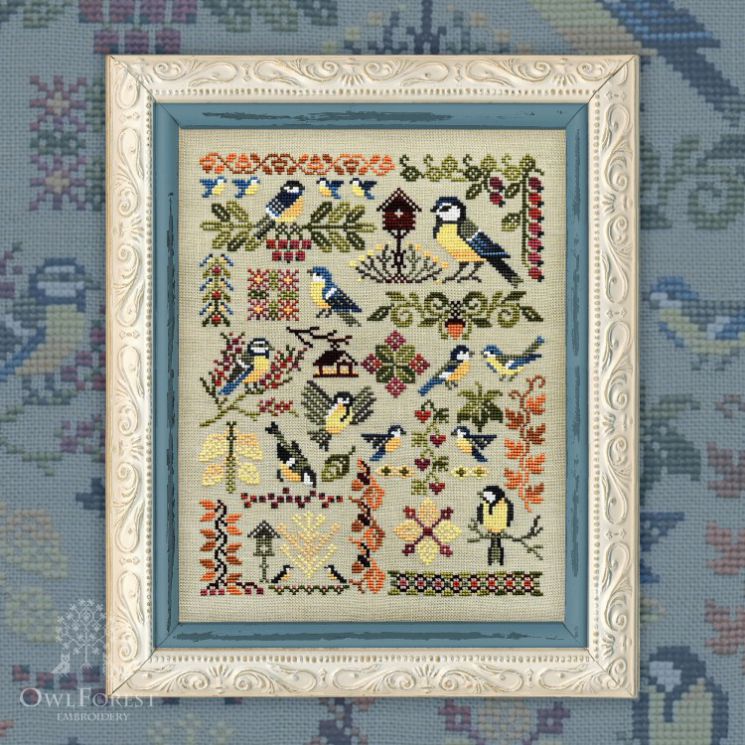 0148-Снч-С Схема для вышивания СОВИНЫЙ ЛЕС «Синички»