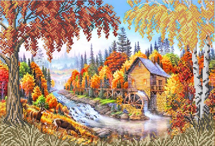 НКБ-099 Набор для вышивания бисером ТМ Наследие "Мельница"