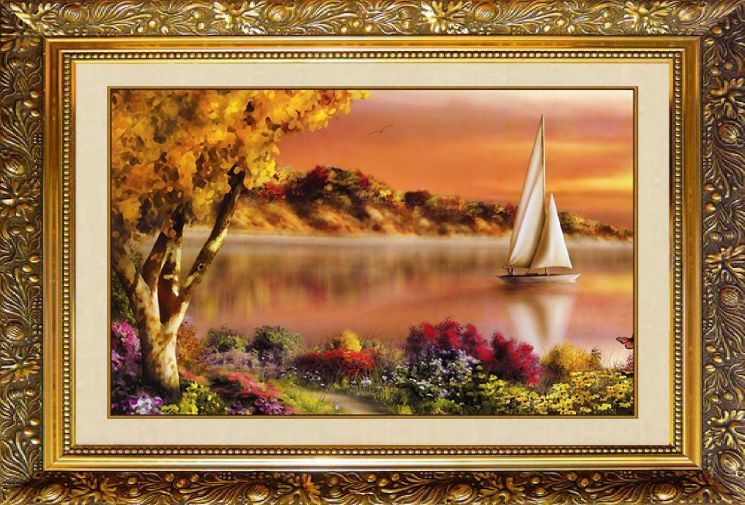 F-113 Алмазная мозаика МИЛАТО "Парусник на закате"