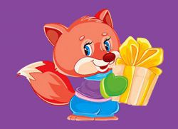 БСА5-008 Алмазная мозаика ТМ Наследие "Лисичка с подарком"