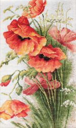 B213 Набор для вышивания Luca-S "Красные маки"