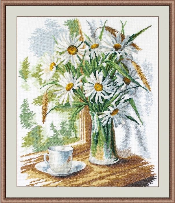 Набор для вышивания крестом ОВЕН "Ромашки на окне" 946