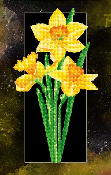  Алмазная мозаика ТМ Наследие "Нарциссы в рамке" БСА3-177