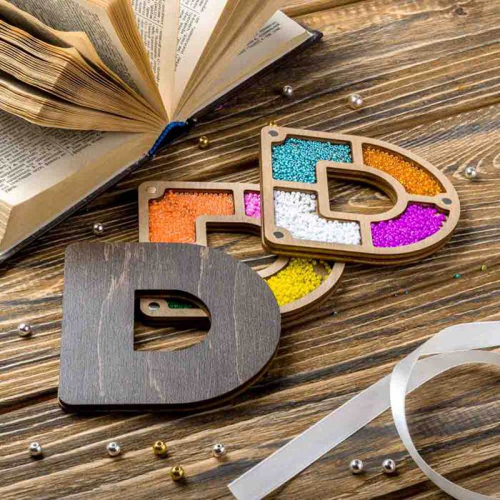 Органайзер для бисера "Алфавит" ВОЛШЕБНАЯ СТРАНА,  FLZB-158(D), 9,5х9см