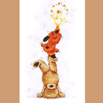 Набор для вышивания крестом Vervaco "Попкорн. Акробаты" 1695-VD17