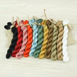 НМул-Еж-2322 Набор ниток OwlForest для схемы «Ежиная полянка» (ПНК) универсальный