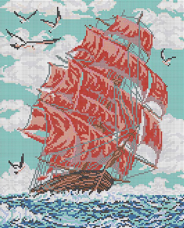 КБ-042 Схема для вышивания бисером ТМ Наследие "Алые паруса"