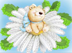 НЛ5-002 Набор для вышивания лентами ТМ Наследие "Мишка на ромашке"