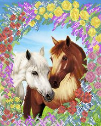 КБ-048 Схема для вышивания бисером ТМ Наследие "Пара лошадей"